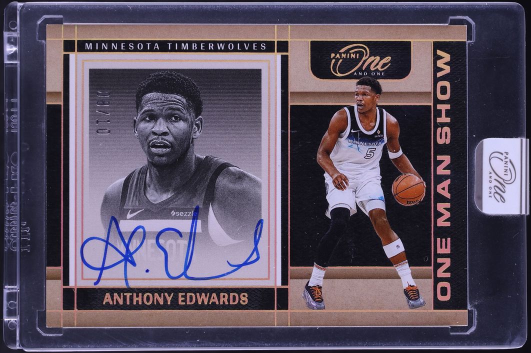 2024 Panini One And One Man Show Gold Anthony Edwards AUTO /10 #OMS-ANT