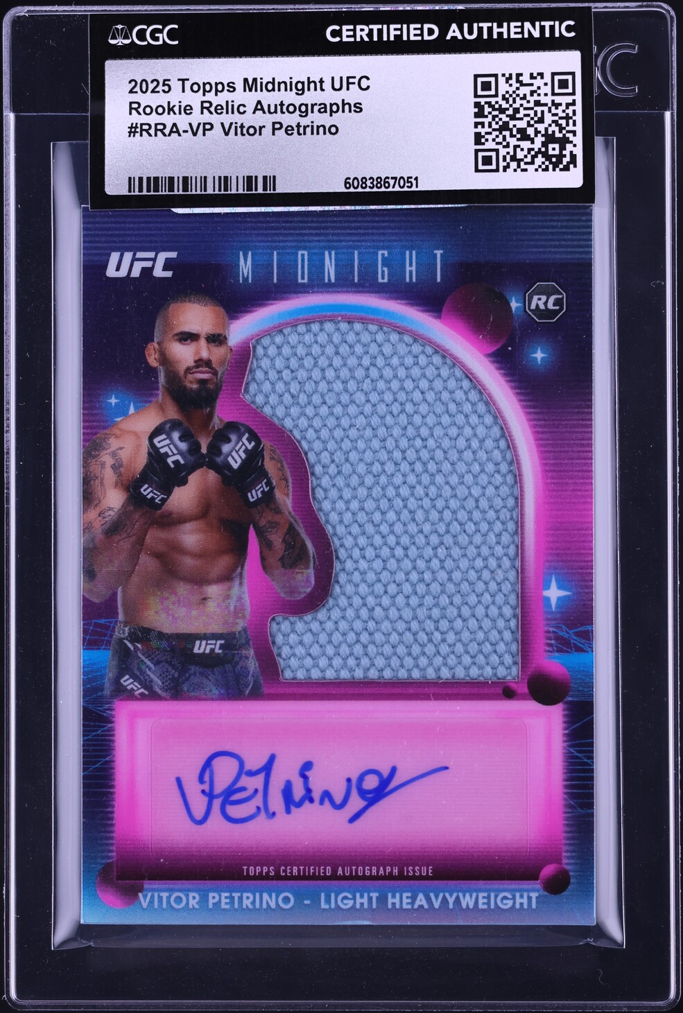 2025 Topps Midnight UFC Vitor Petrino ROOKIE PATCH AUTO #RRA-VP CGC ...