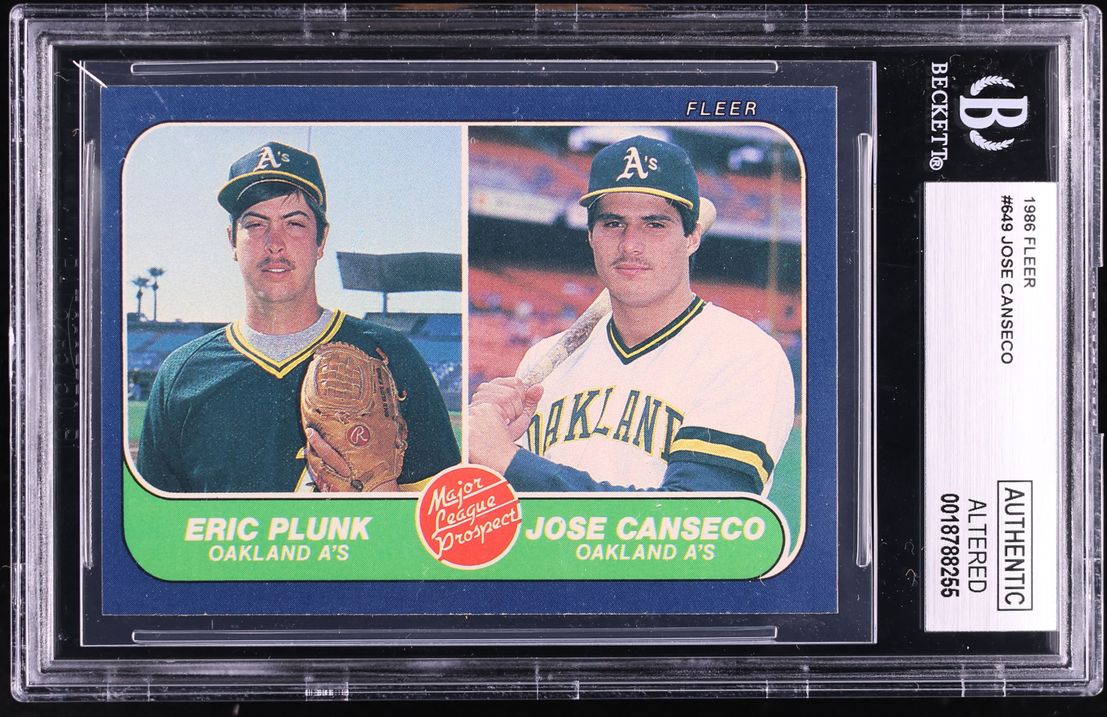 1986 Fleer Jose Canseco ROOKIE #649 BGS AUTH