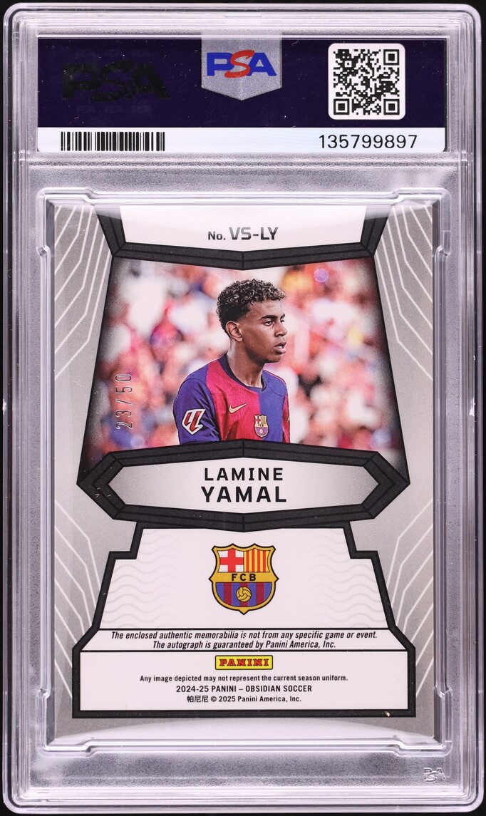 2024 Panini Obsidian Volcanic Material E/E Purple Lamine Yamal