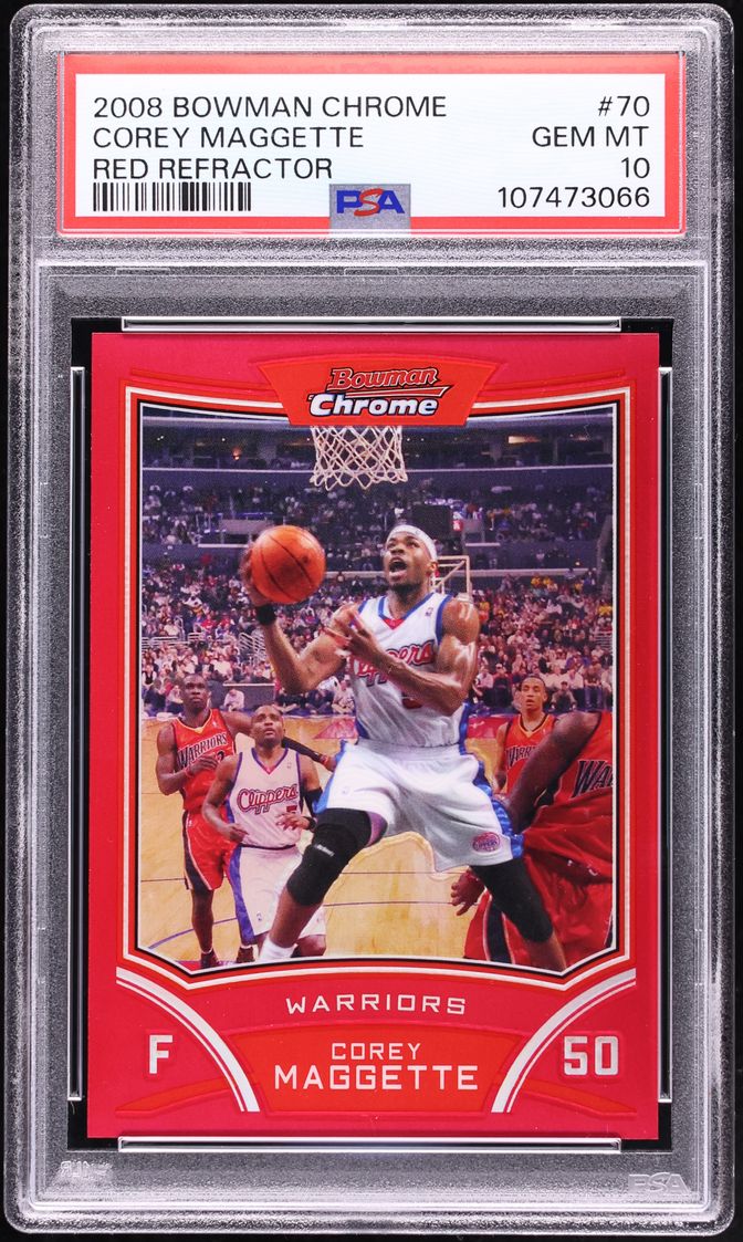 2008 Bowman Chrome Red Refractor Corey Maggette /5 #70 PSA 10 GEM MINT - Photo 1