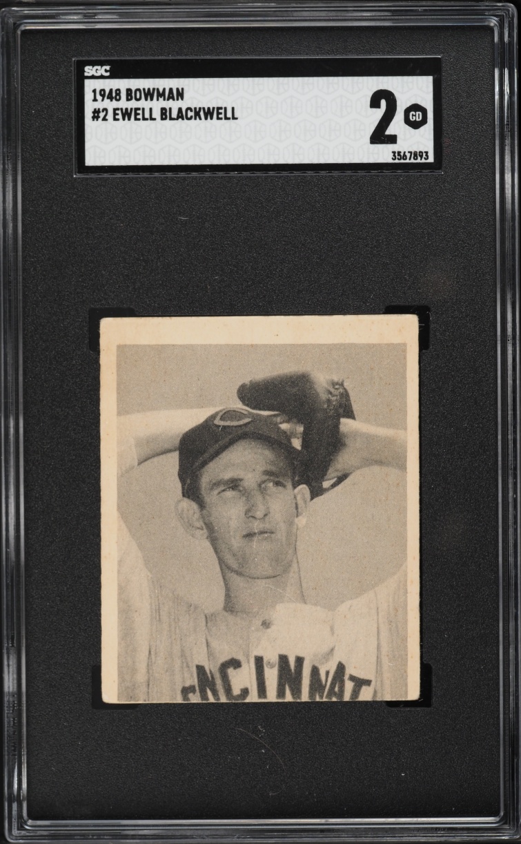 1948 Bowman Ewell Blackwell ROOKIE #2 SGC 2 GD