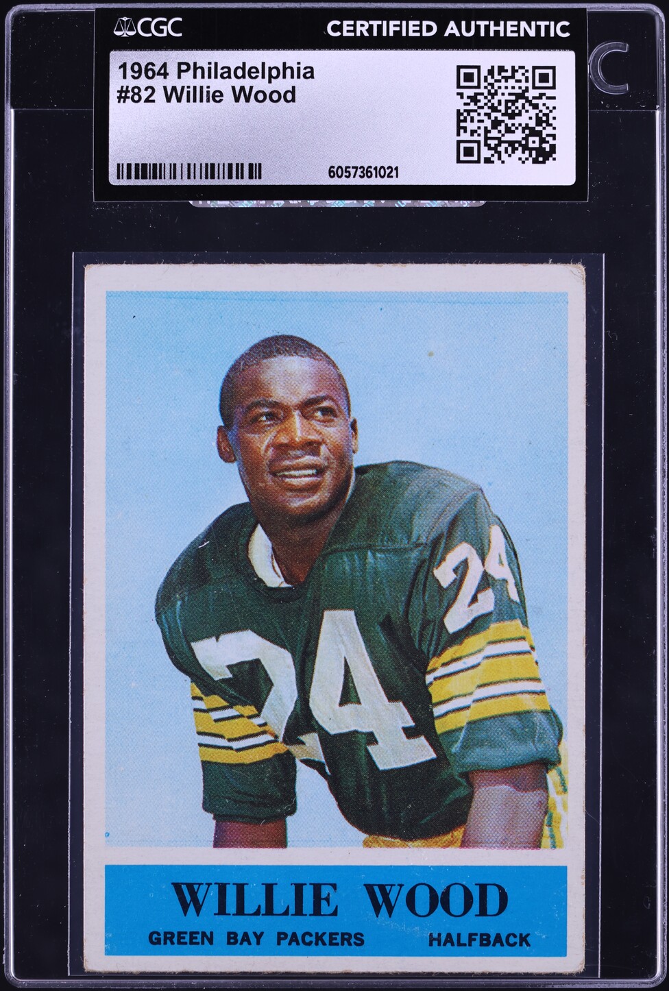 1964 Philadelphia Willie Wood #82 CGC AUTH