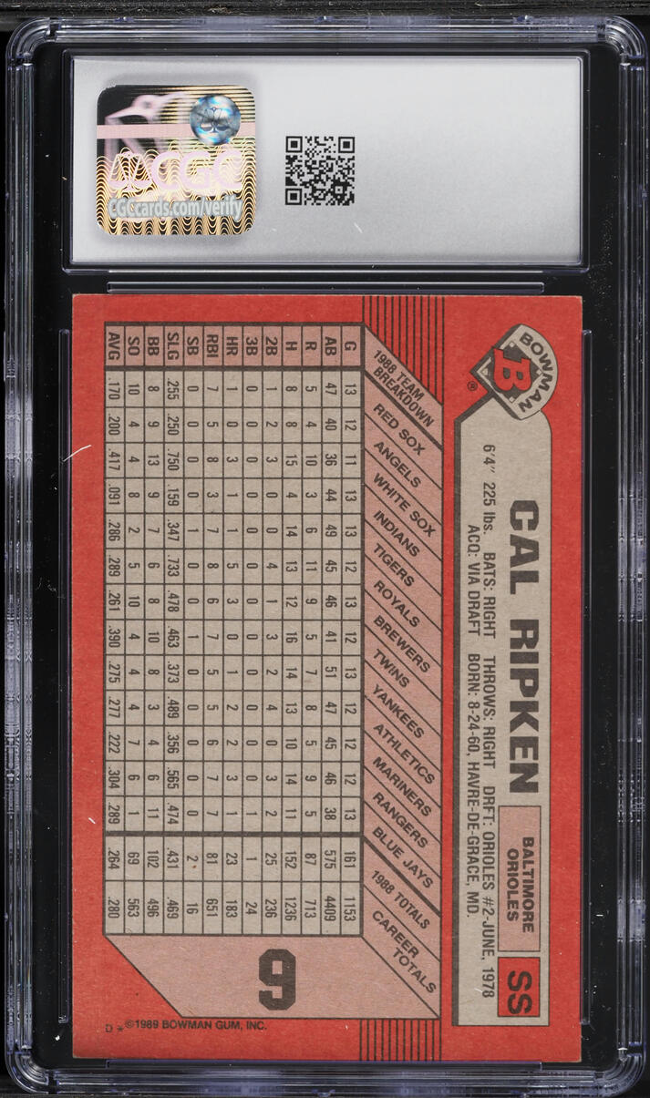 1989 Bowman Cal Ripken Jr. #9 CGC 8 NM-MT
