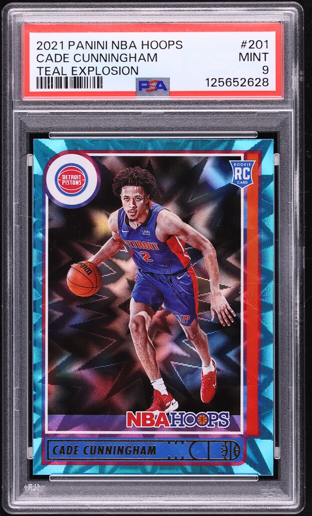 2021 Hoops Teal Explosion Cade Cunningham ROOKIE #201 PSA 9 MINT