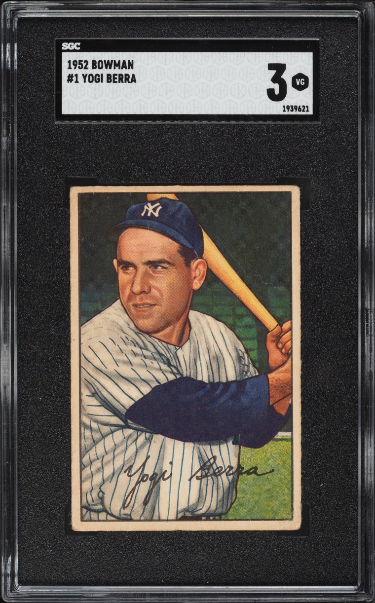 1952 Bowman Yogi Berra #1 SGC 3 VG