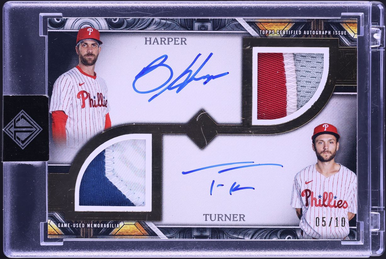2025 Topps Transcendent Collection Dual Bryce Harper Trea Turner PATCH AUTO /10 #DPA-HT