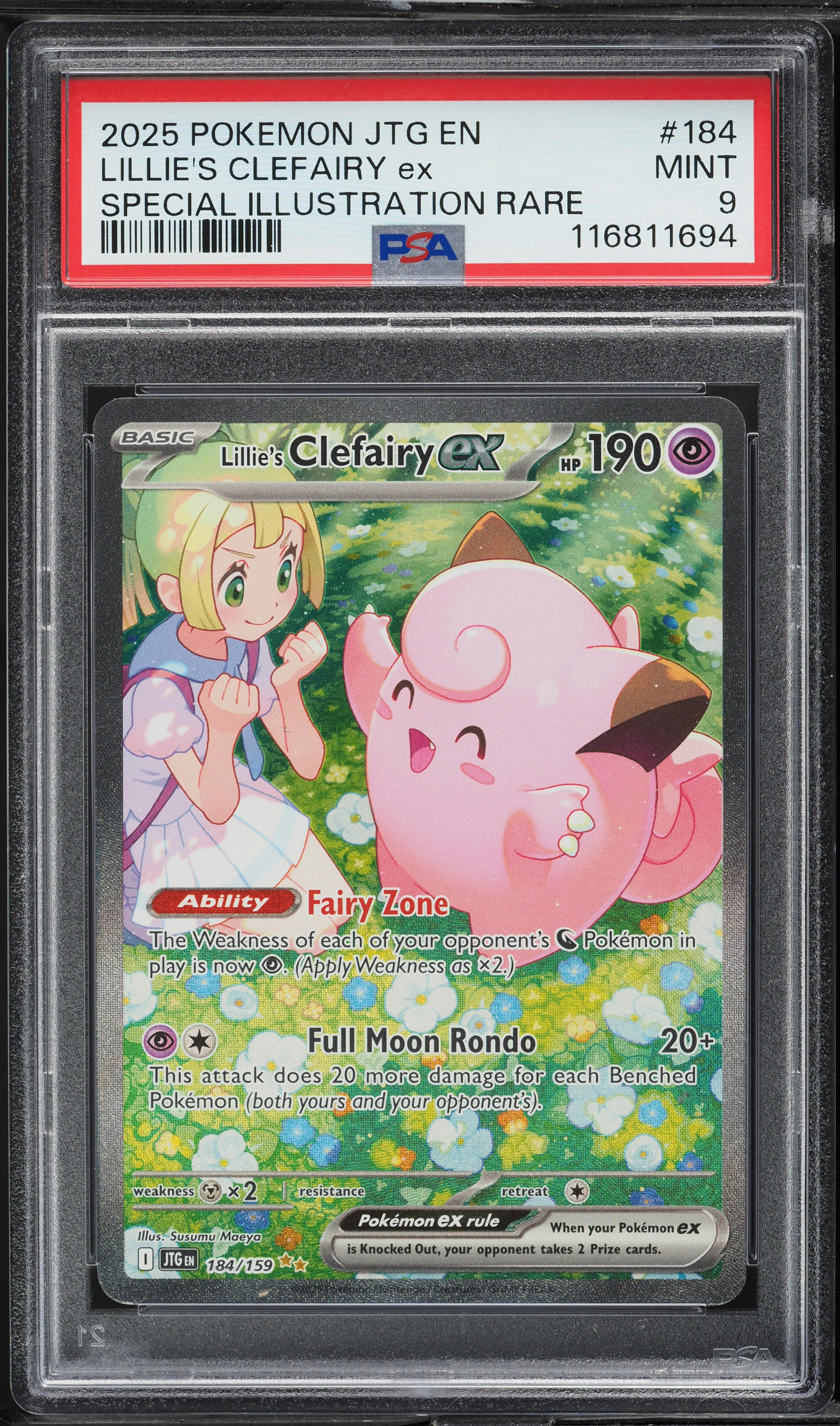 2025 Pokemon Scarlet & Violet Journey Together SIR Lillie's Clefairy ex #184 PSA 9 MINT