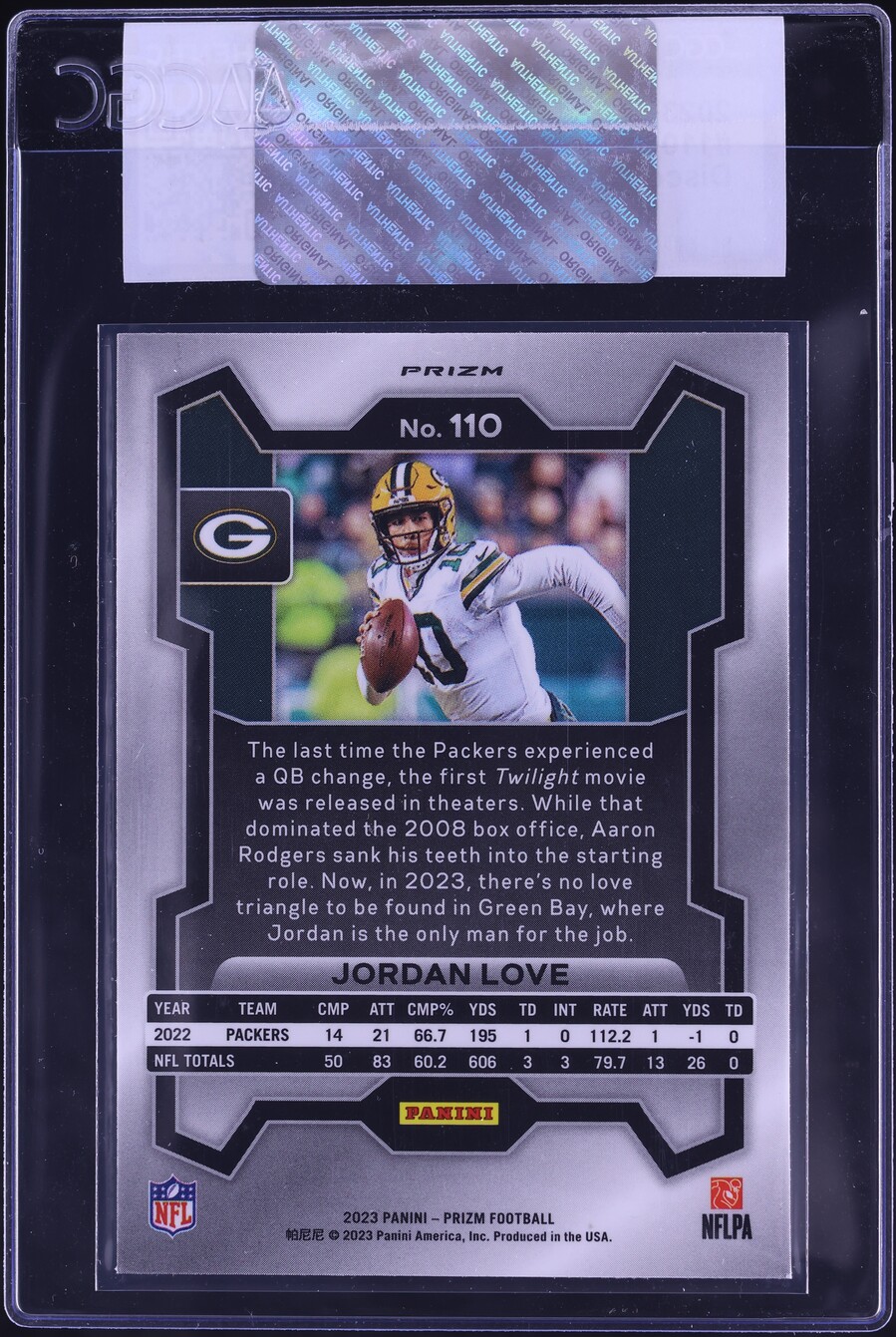 2023 Panini Prizm Disco Jordan Love #110 CGC AUTH