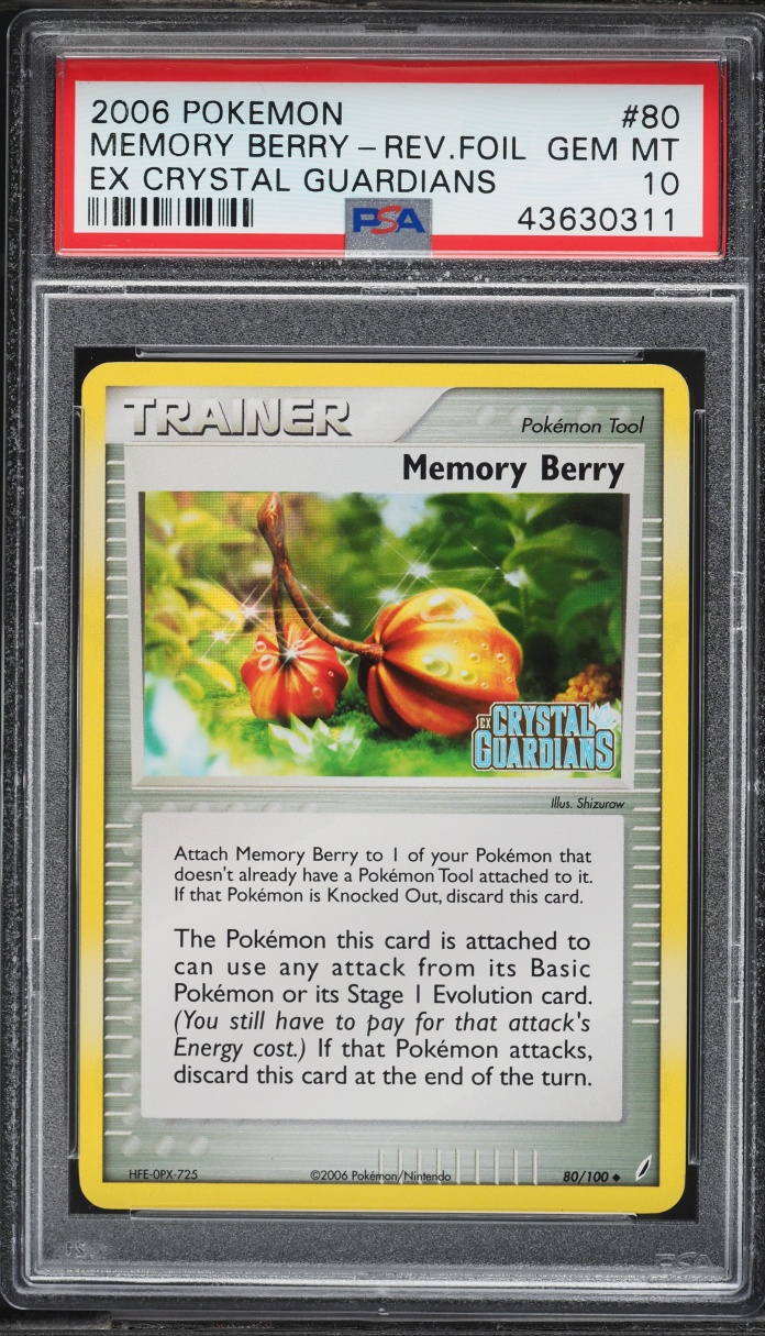 2006 Pokemon EX Crystal Guardians Reverse Holo Memory Berry #80 PSA 10 GEM MINT