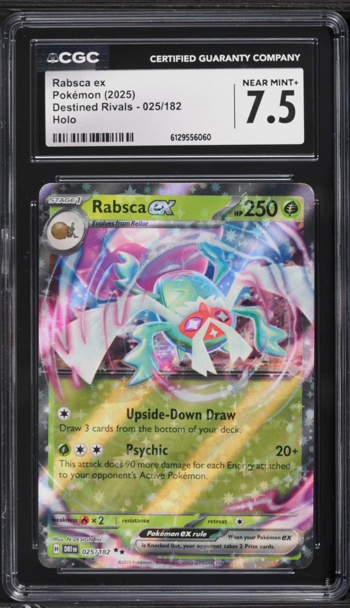 2025 Pokemon Scarlet & Violet Destined Rivals Holo Rabsca ex #25 CGC 7.5 NRMT+