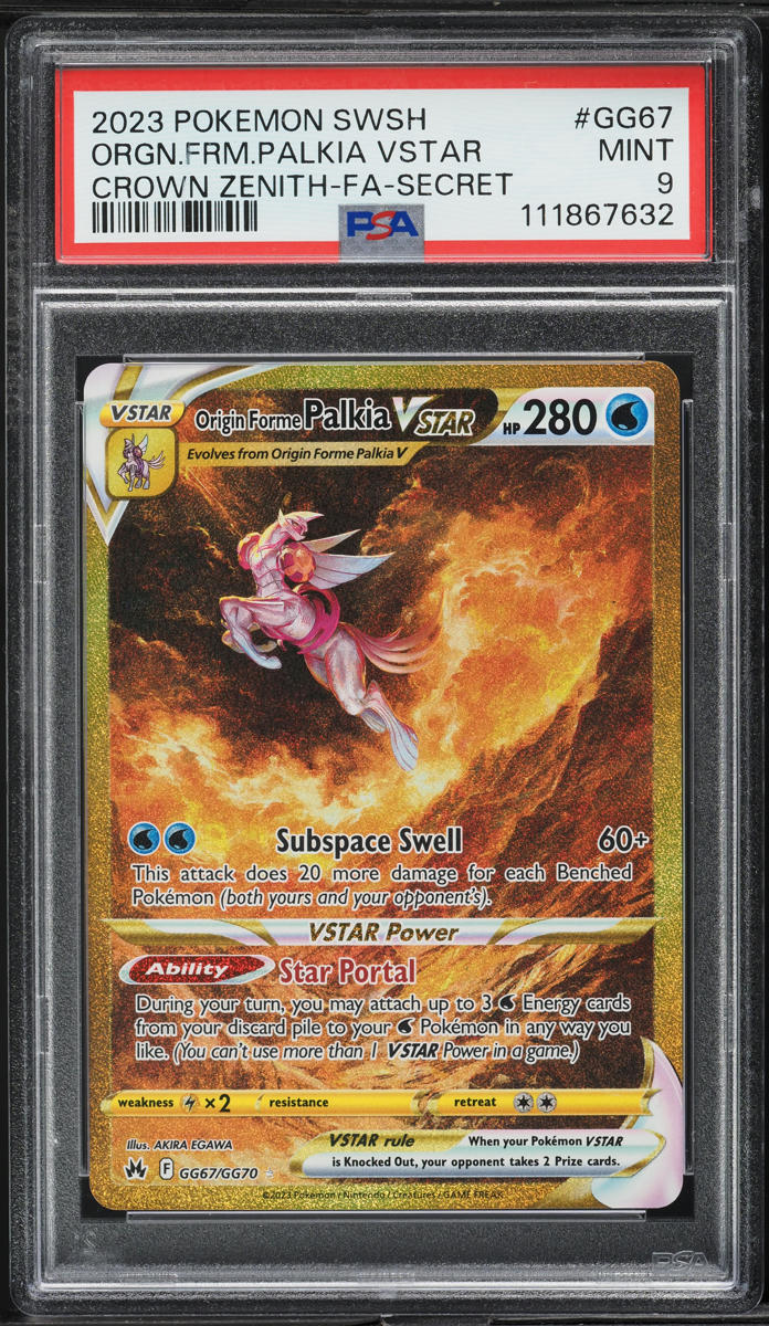 2023 Pokemon SWSH Crown Zenith Full Art Origin Forme Palkia VSTAR #GG67 PSA 9 MINT