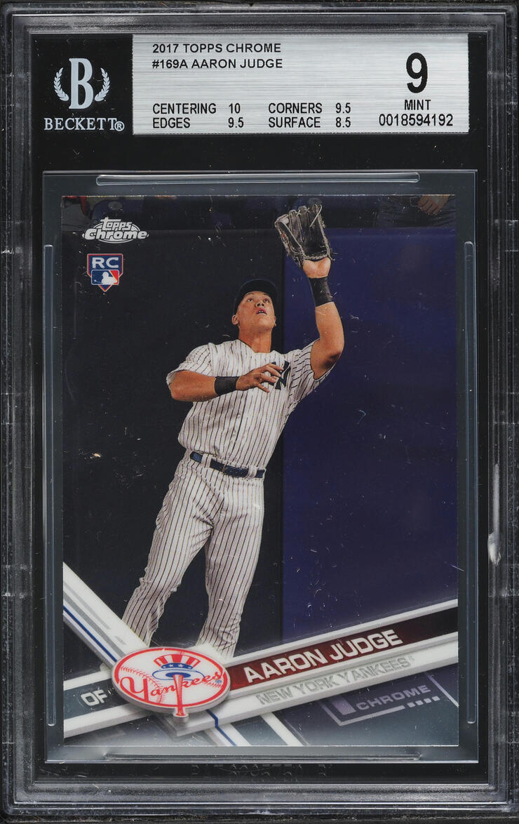 2017 Topps Chrome Aaron Judge ROOKIE #169 BGS 9 MINT