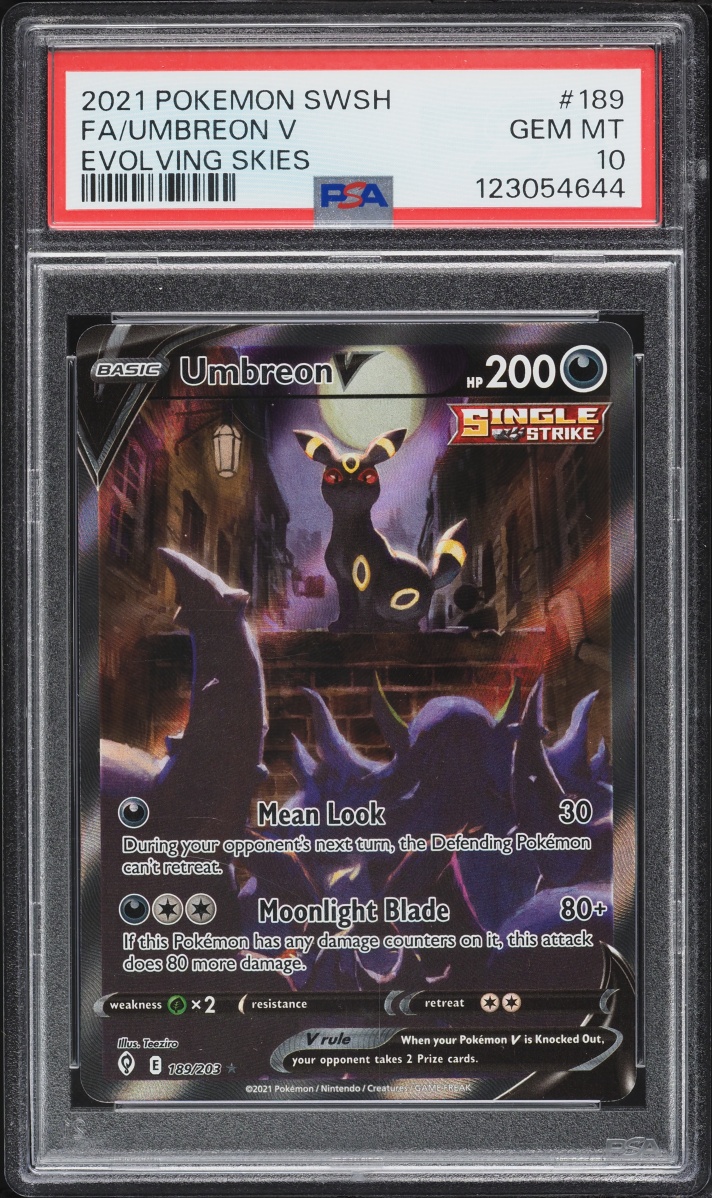 2021 Pokemon Sword & Shield Evolving Skies Alt Art Umbreon V #189 PSA 10 GEM MINT