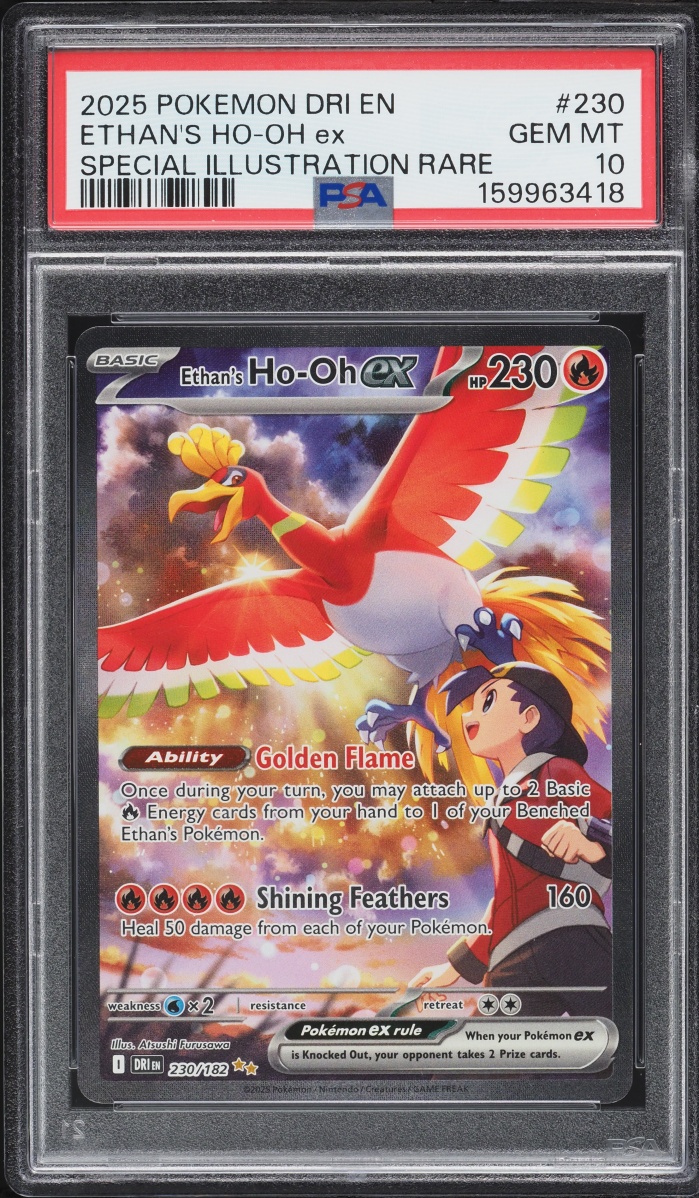 2025 Pokemon Scarlet & Violet Destined Rivals SIR Ethan's Ho-Oh ex #230 PSA 10 GEM MINT