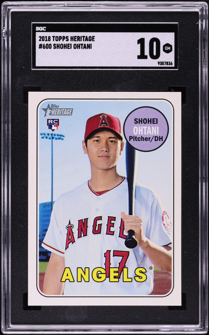 2018 Topps Heritage Shohei Ohtani ROOKIE #600 SGC 10 GEM MINT