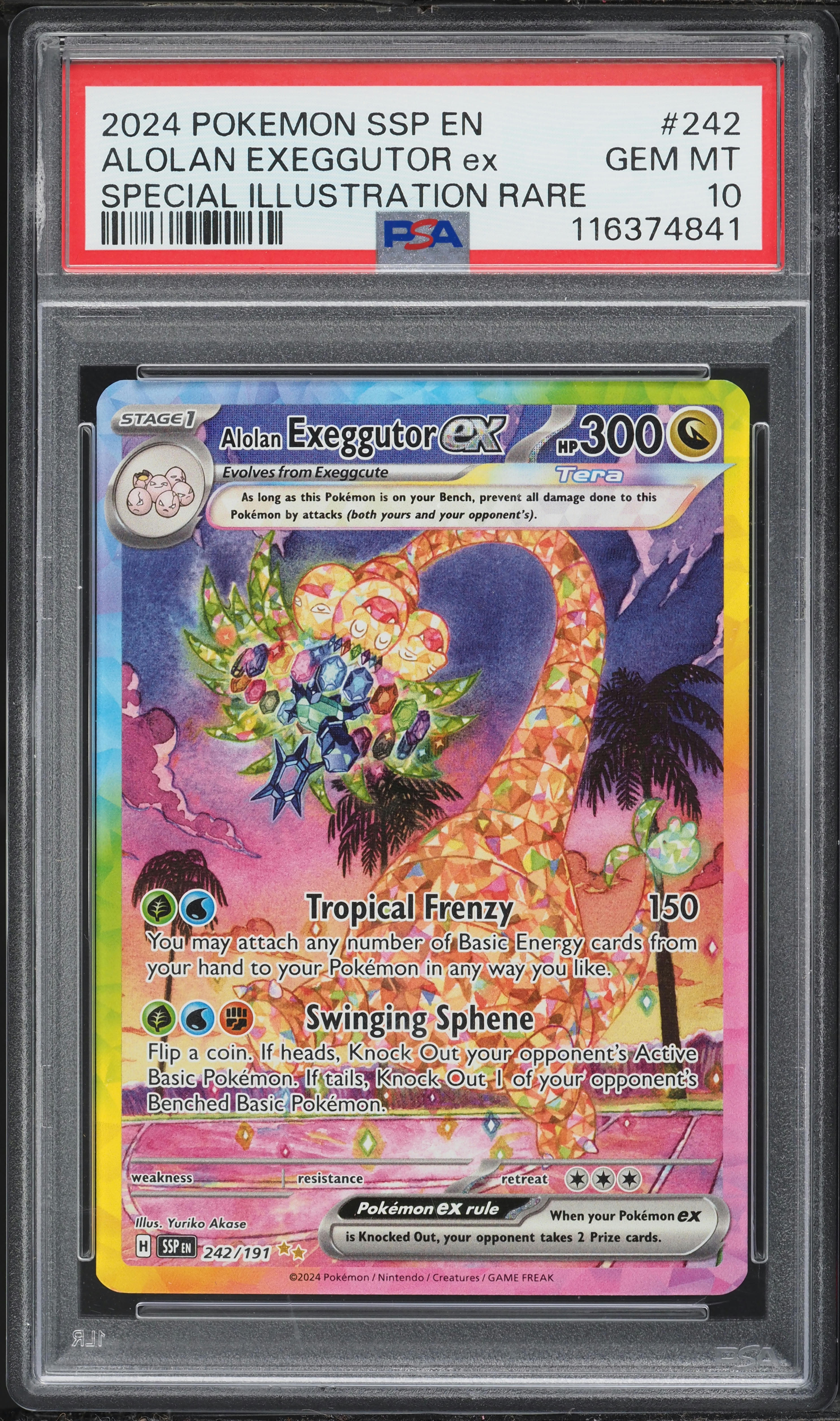 2024 Pokemon Scarlet & Violet Surging Sparks SIR Alolan Exeggutor ex #242 PSA 10 GEM MINT