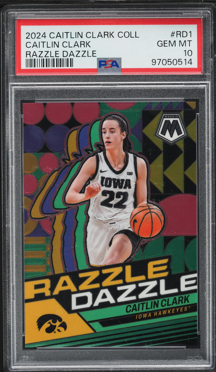 2024 Panini Mosaic Collection Razzle Dazzle Caitlin Clark ROOKIE #RD1 PSA 10 GEM - Main Image