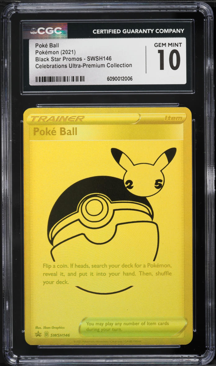 2021 Pokemon Sword & Shield Promo Ultra Premium Full Art Poke Ball #SWSH146 CGC 10 GEM MINT