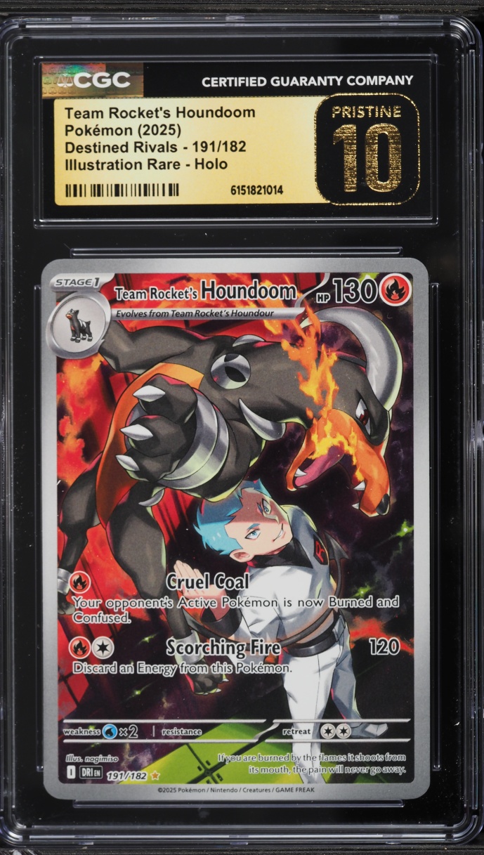 2025 Pokemon Scarlet & Violet Destined Rivals IR Team Rocket's Houndoom #191 CGC 10 PRISTINE