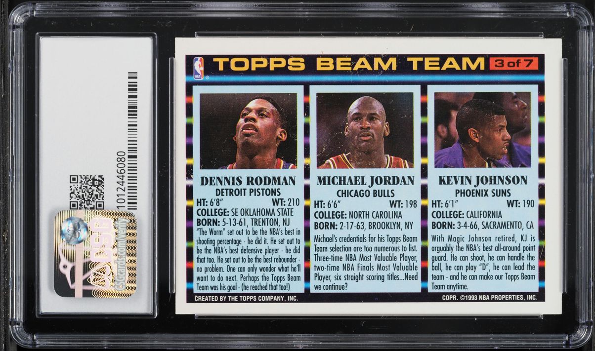1992 Topps Beam Team Kevin Johnson Michael Jordan Dennis Rodman #3 CSG 8.5 NM-MT+
