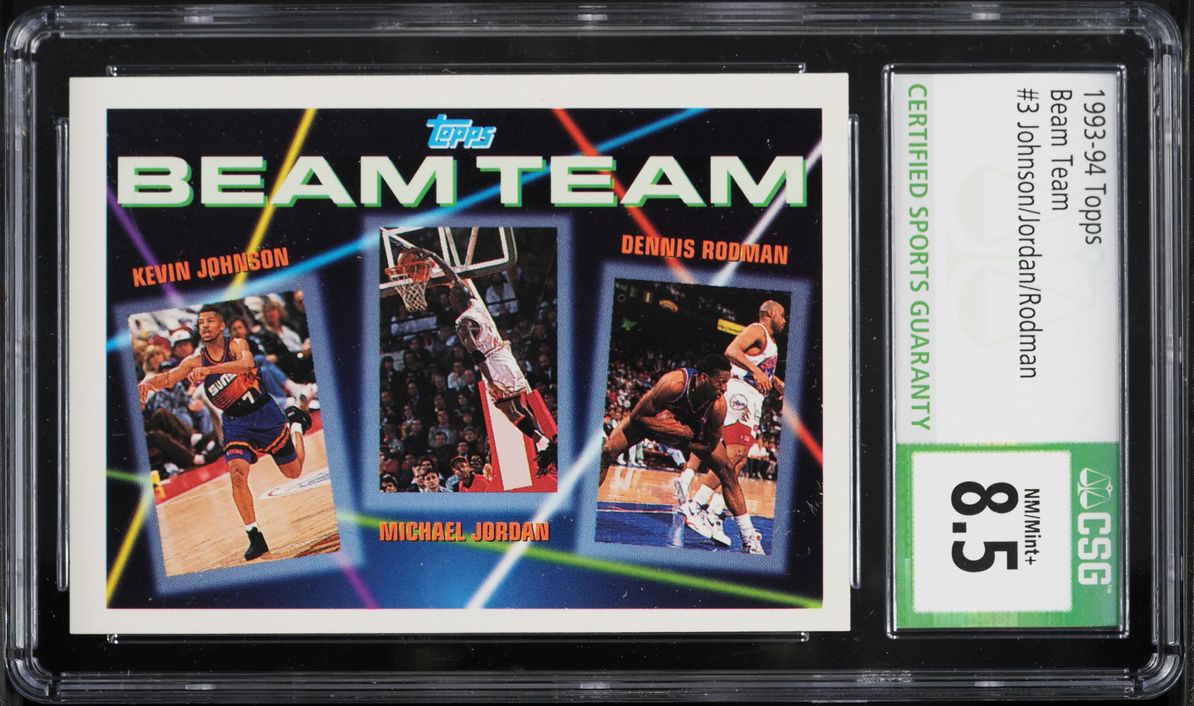 1992 Topps Beam Team Kevin Johnson Michael Jordan Dennis Rodman #3 CSG 8.5 NM-MT+
