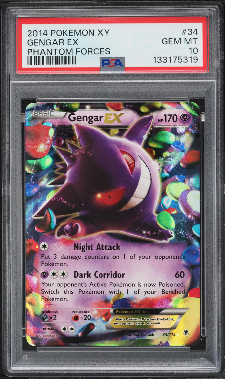 2014 Pokemon XY Phantom Forces Holo Gengar EX #34 PSA 10 GEM MINT
