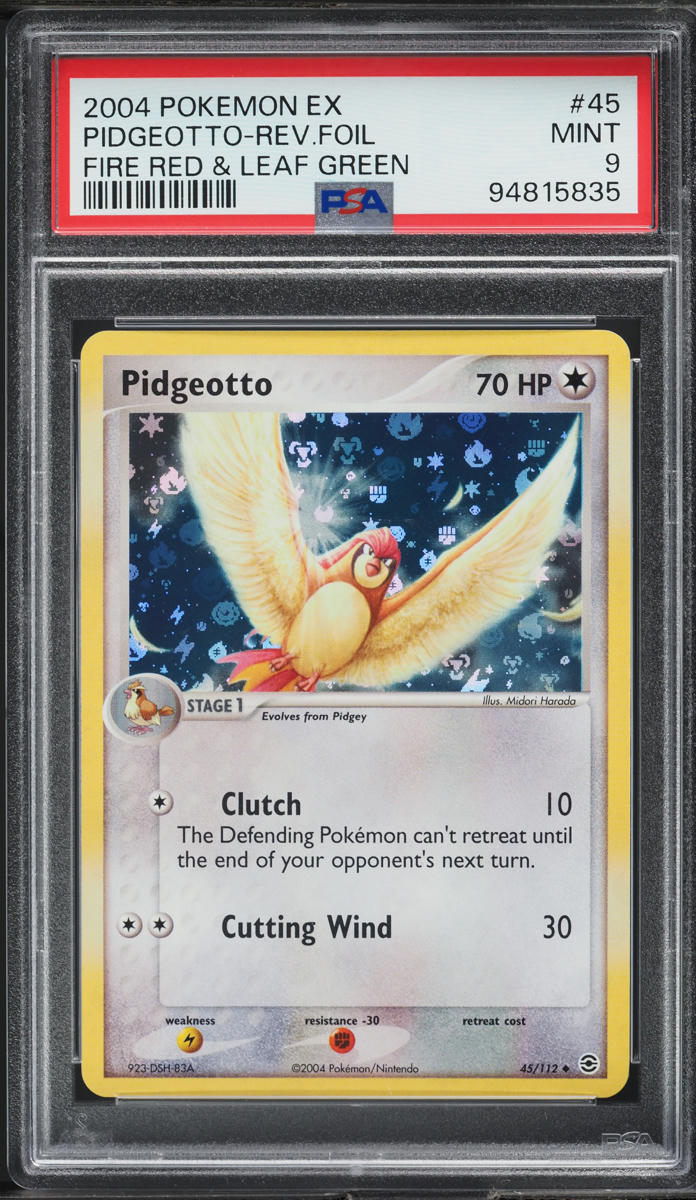 2004 Pokemon EX Fire Red & Leaf Green Reverse Holo Pidgeotto #45 PSA 9 MINT