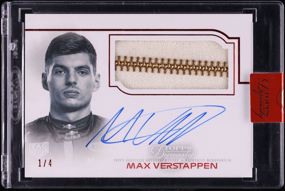 2020 Topps Dynasty Formula 1 F1 Suit Zipper Max Verstappen PATCH AUTO 1/4 #AFP-MV