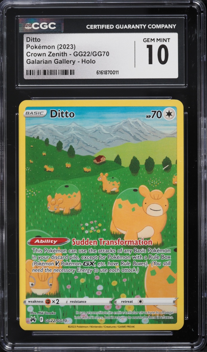 2023 Pokemon Sword & Shield Crown Zenith Alt Art Ditto #GG22 CGC 10 GEM MINT