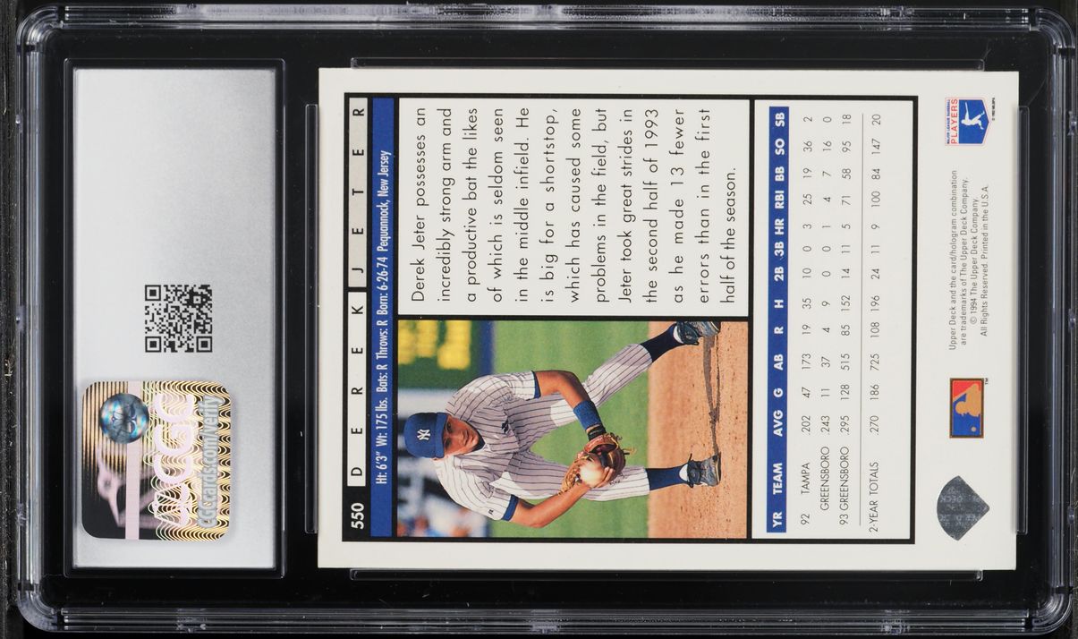 1994 Upper Deck Derek Jeter ROOKIE #550 CGC 8.5 NM-MT+