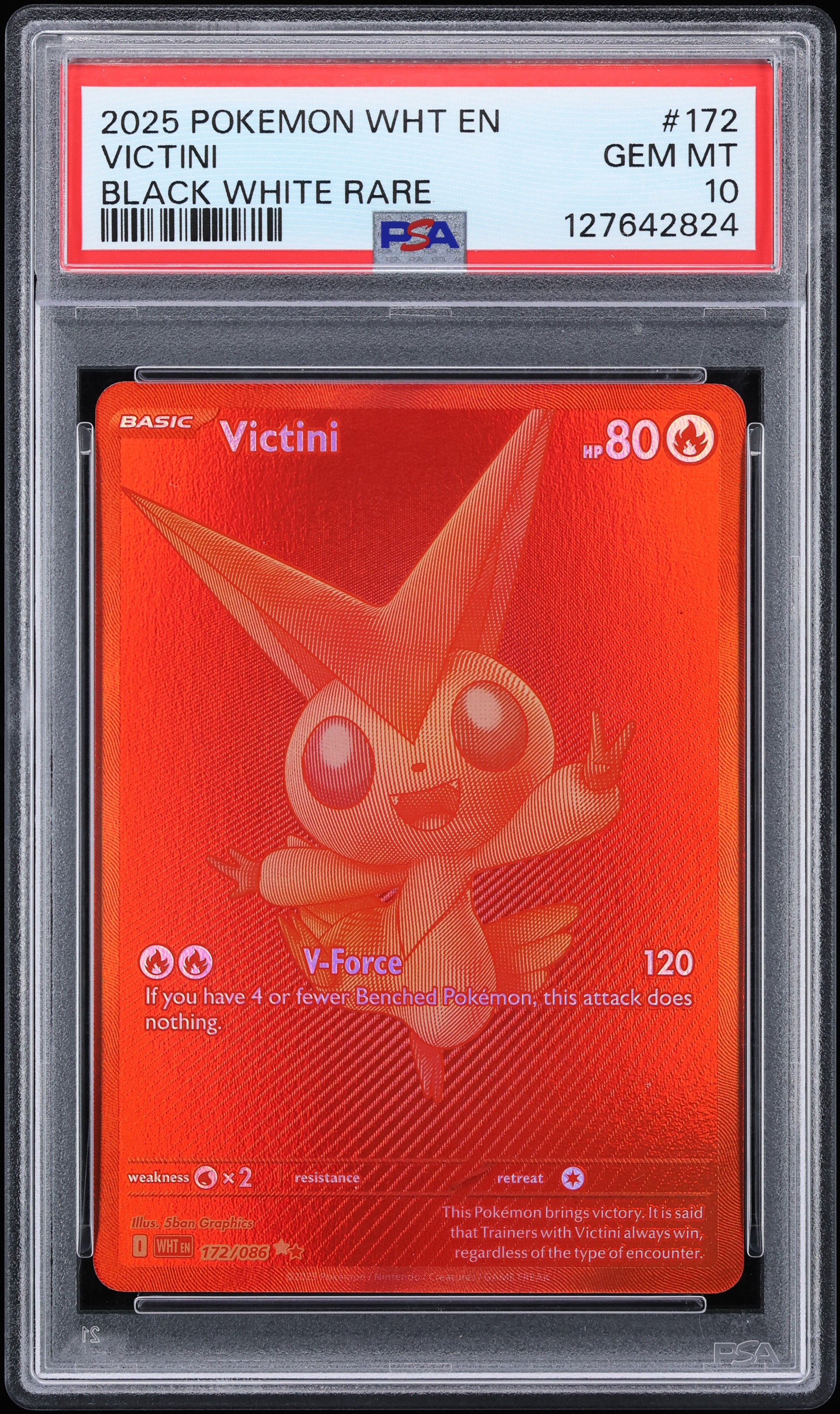 2025 Pokemon Scarlet & Violet White Flare BWR Victini #172 PSA 10 GEM MINT