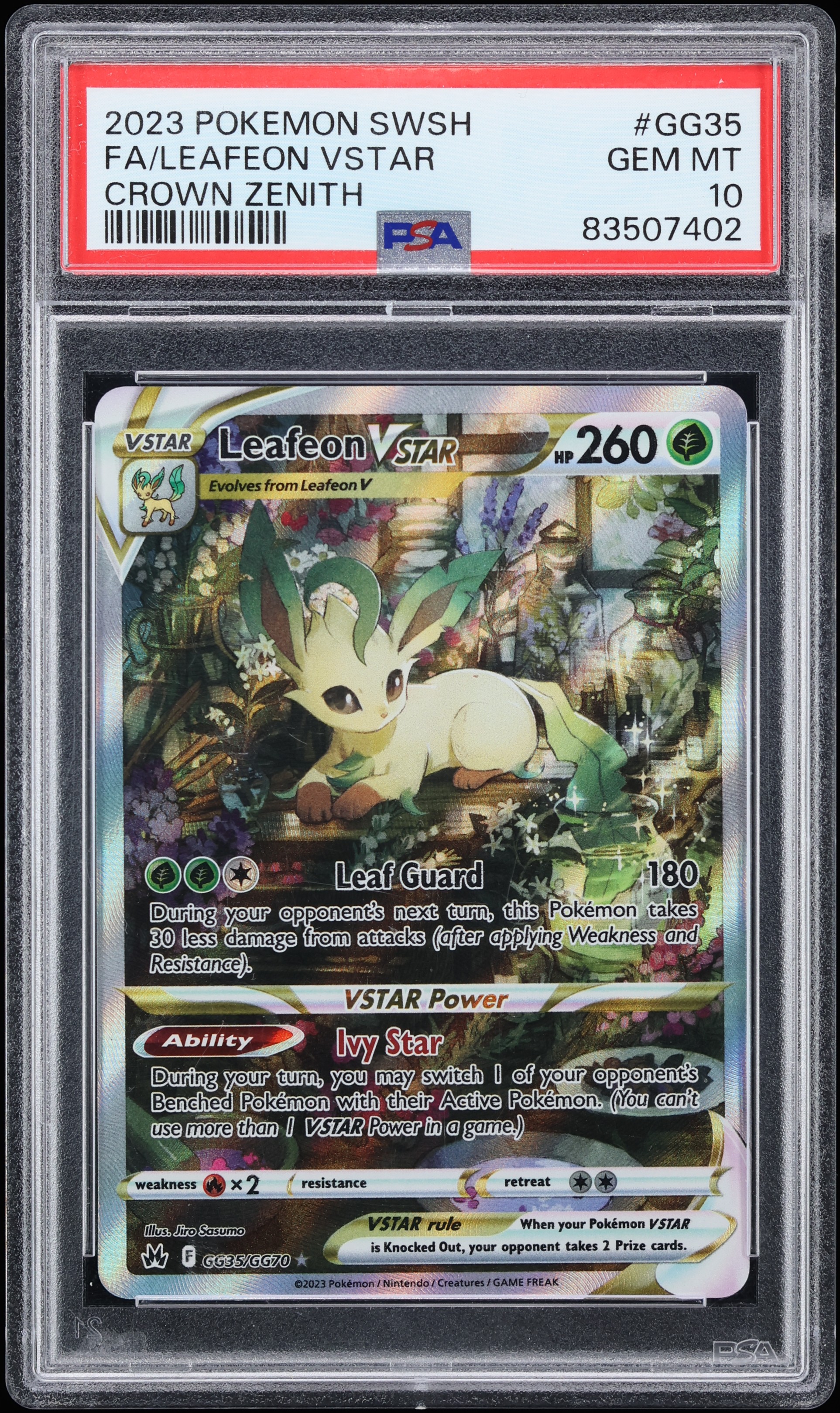 2023 Pokemon Sword & Shield Crown Zenith Alt Art Leafeon VSTAR #GG35 PSA 10 GEM MINT