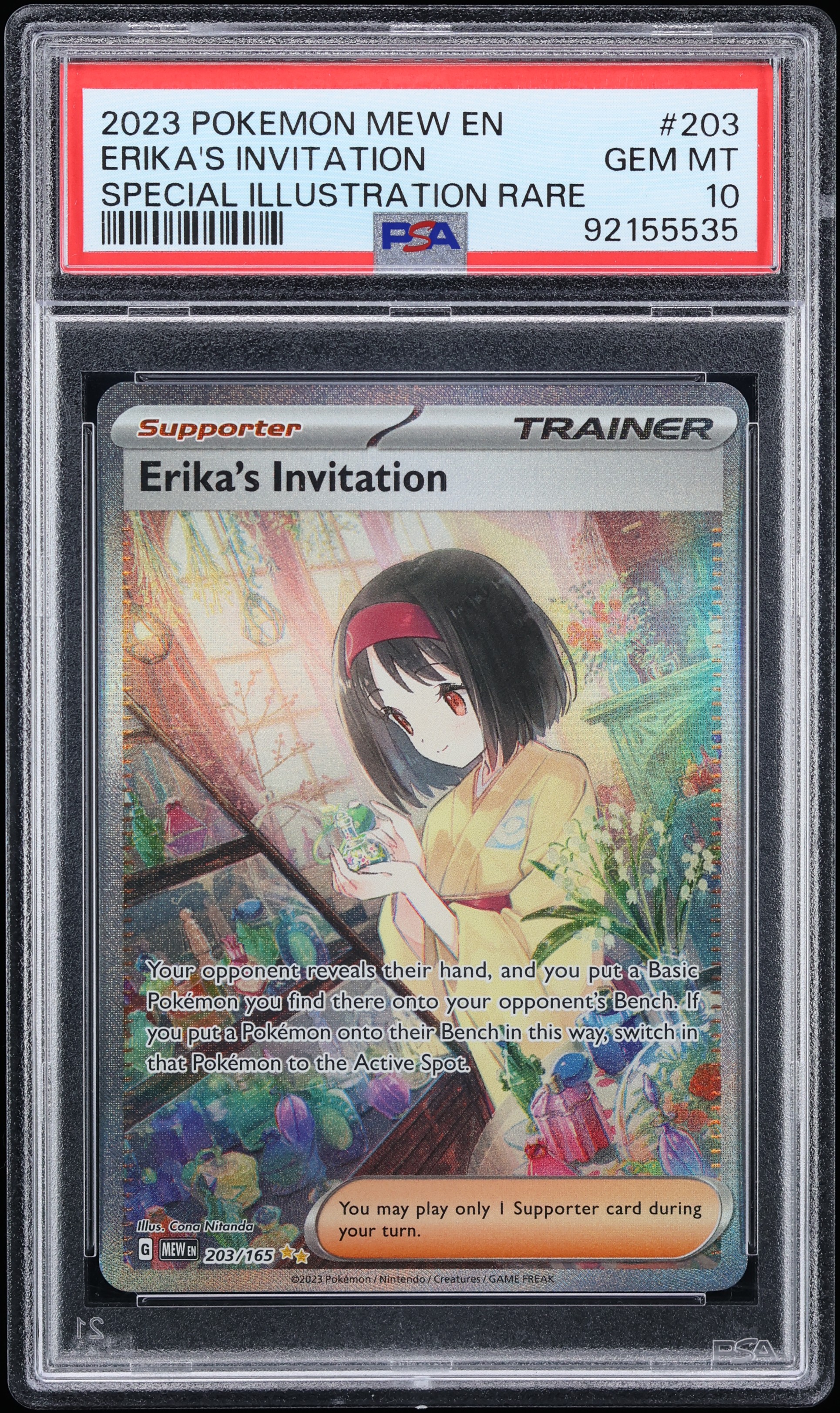 2023 Pokemon Scarlet & Violet 151 SIR Erika's Invitation #203 PSA 10 GEM MINT
