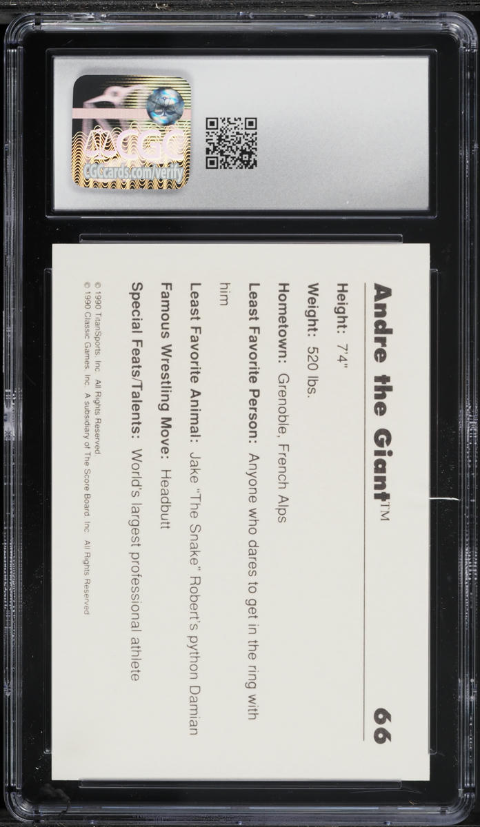 1990 Classic WWF Andre The Giant #66 CGC 8 NM-MT