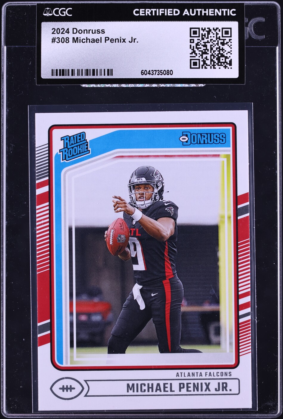 2024 Donruss Football Michael Penix Jr. ROOKIE #308 CGC AUTH