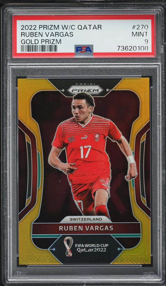 2022 Panini Prizm World Cup Qatar Gold Ruben Vargas /10 #270 PSA 9 MINT