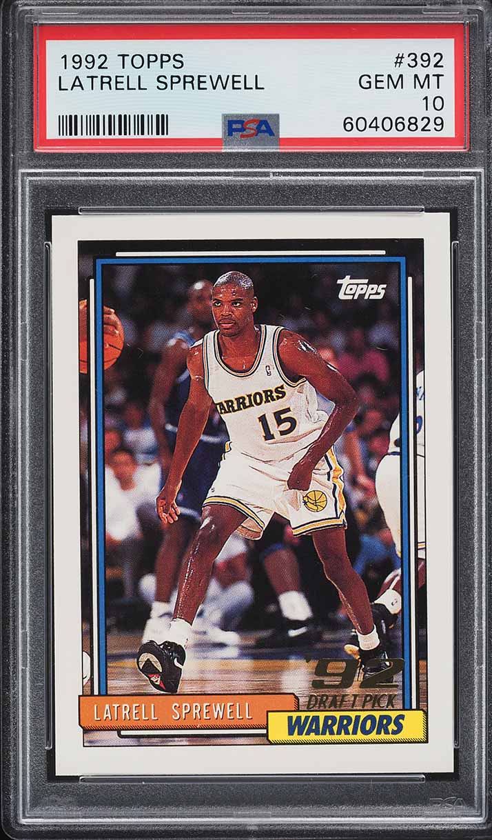 1992 Topps Basketball Latrell Sprewell ROOKIE #392 PSA 10 GEM MINT