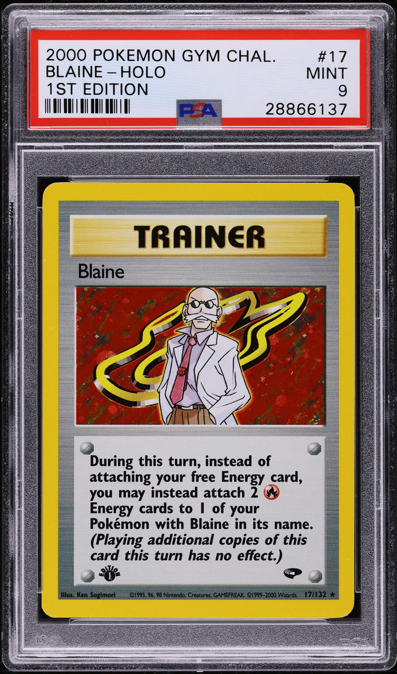 2000 Pokemon Gym Challenge 1st Edition Holo Blaine #17 PSA 9 MINT