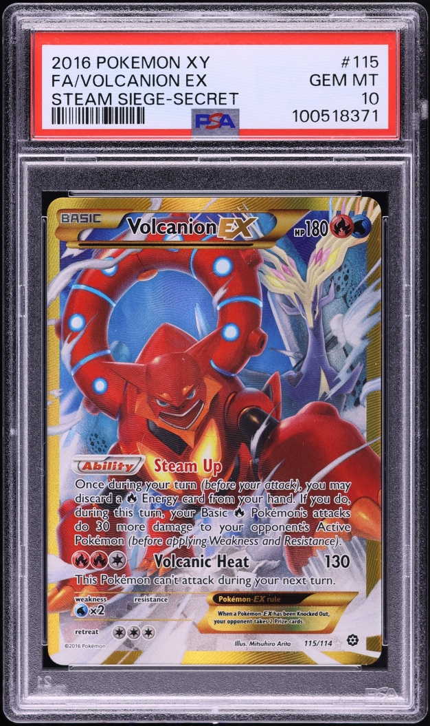 2016 Pokemon XY Steam Siege SEC Volcanion EX #115 PSA 10 GEM MINT