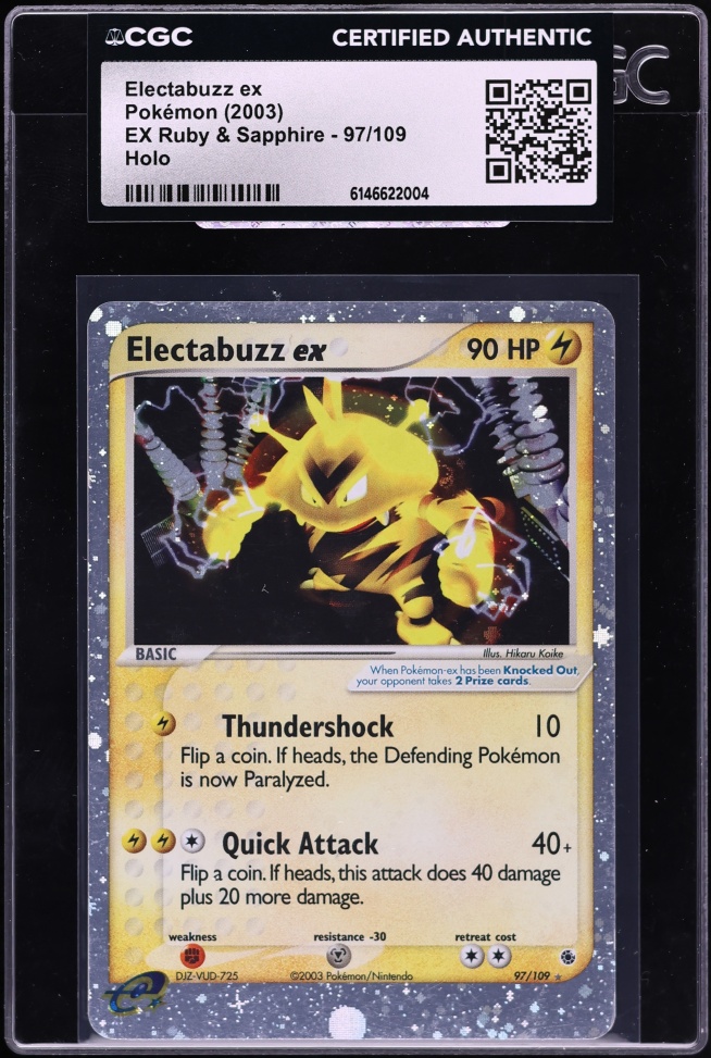 2003 Pokemon EX Ruby & Sapphire Holo Electabuzz ex #97 CGC AUTH