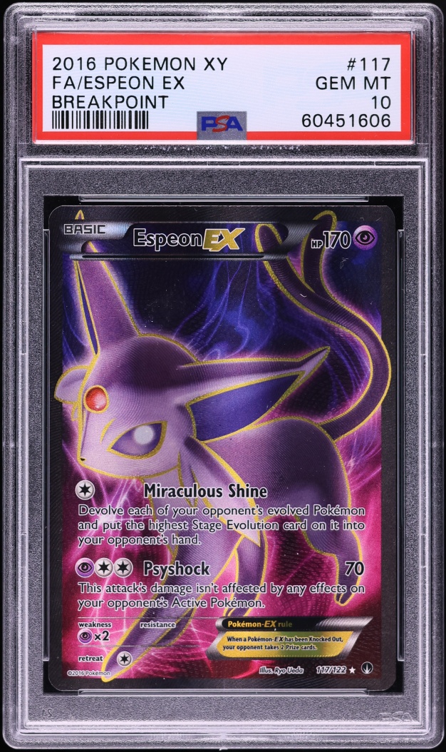 2016 Pokemon XY BREAKpoint Full Art Espeon EX #117 PSA 10 GEM MINT