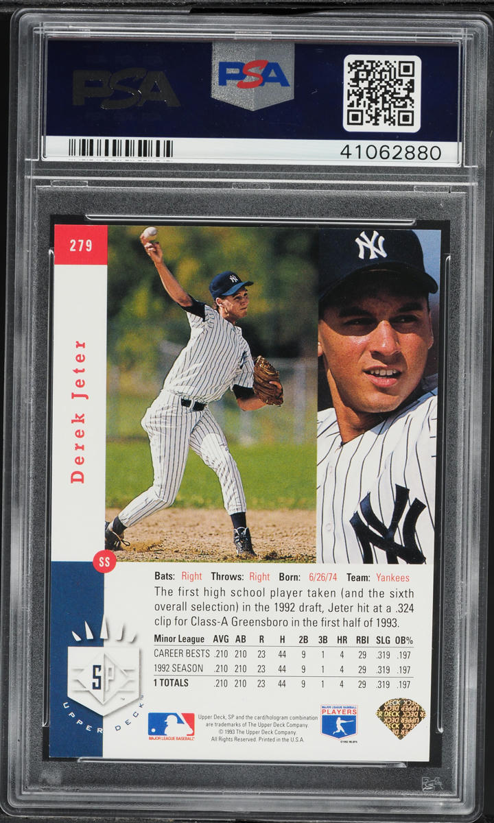 1993 SP Foil Derek Jeter ROOKIE #279 PSA 8 NM-MT