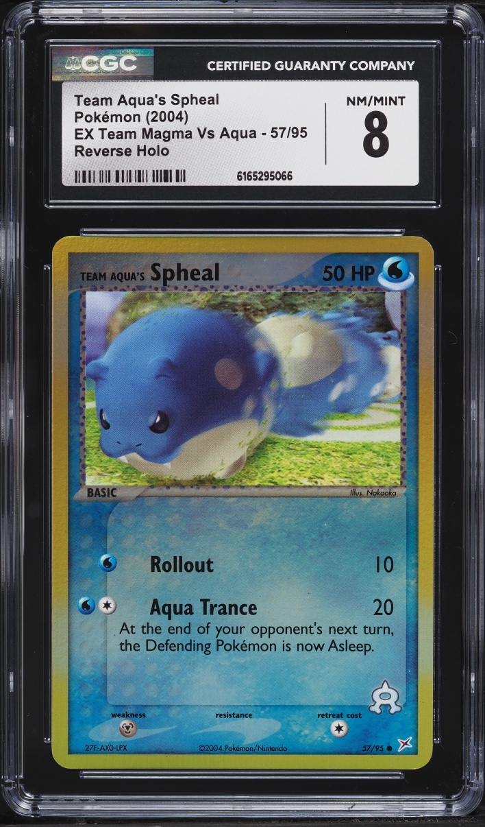 2004 Pokemon EX Team Magma Vs Aqua Reverse Holo Team Aqua's Spheal #57 CGC 8 NM-MT