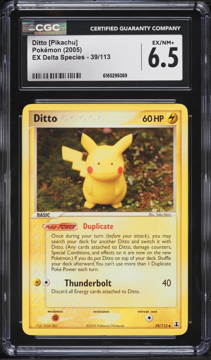 2005 Pokemon EX Delta Species Ditto Pikachu #39 CGC 6.5 EXMT+