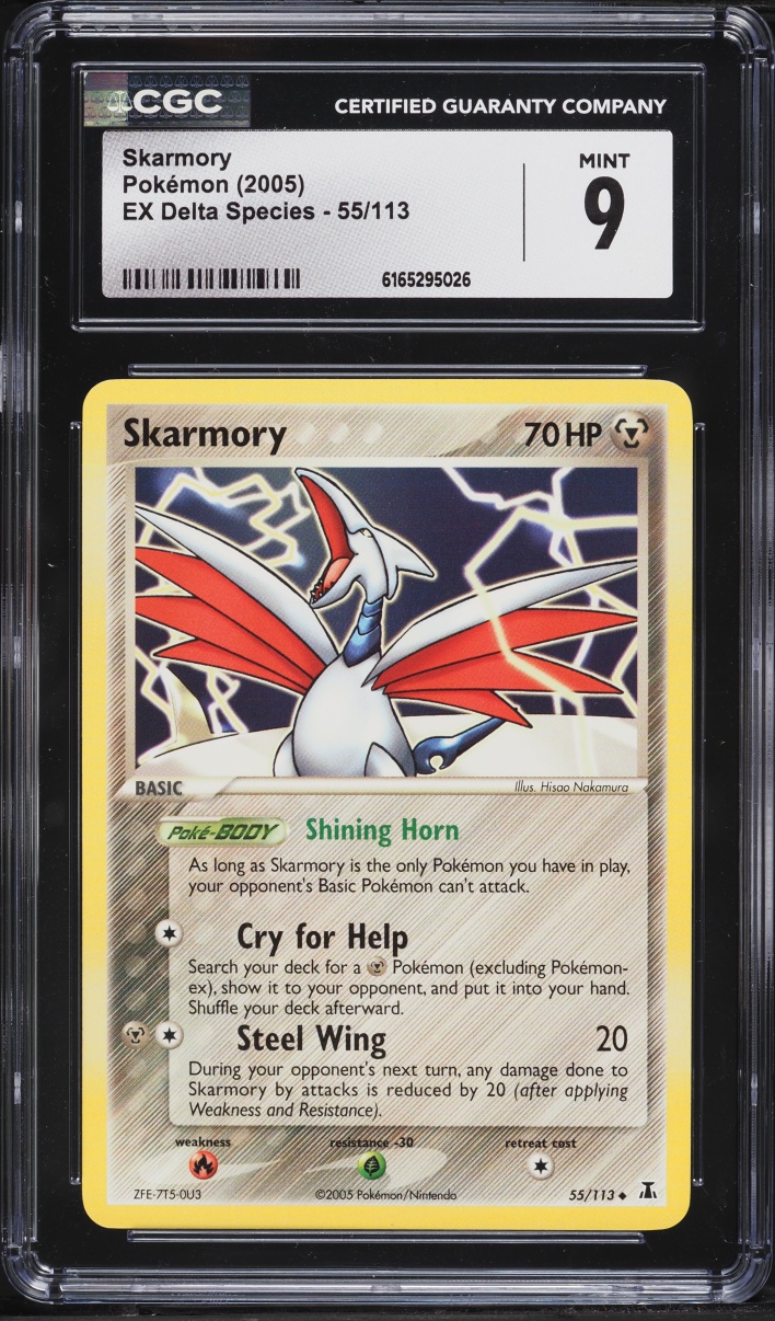 2005 Pokemon EX Delta Species Reverse Holo Skarmory #55 CGC 9 MINT