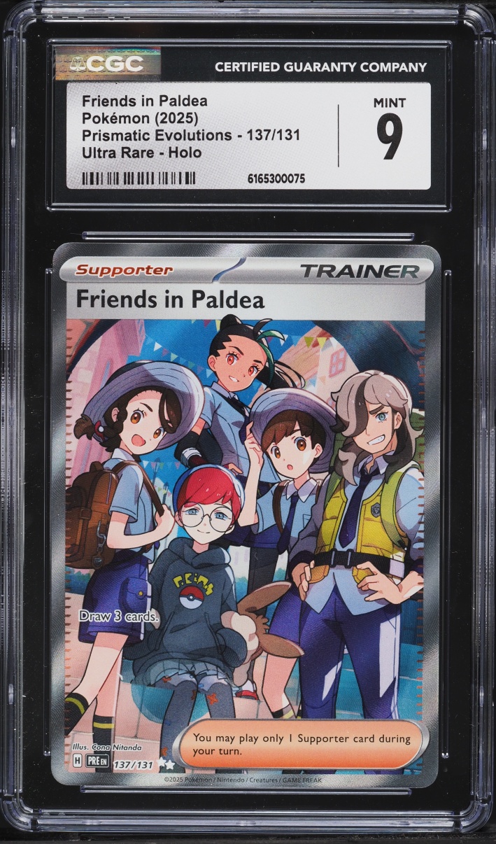 2025 Pokemon SV Prismatic Evolutions Full Art Friends In Paldea #137 CGC 9 MINT