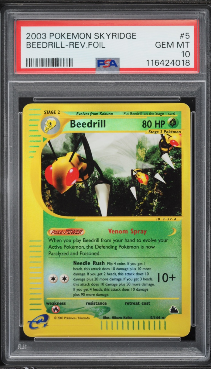 2003 Pokemon Skyridge Reverse Holo Beedrill #5 PSA 10 GEM MINT