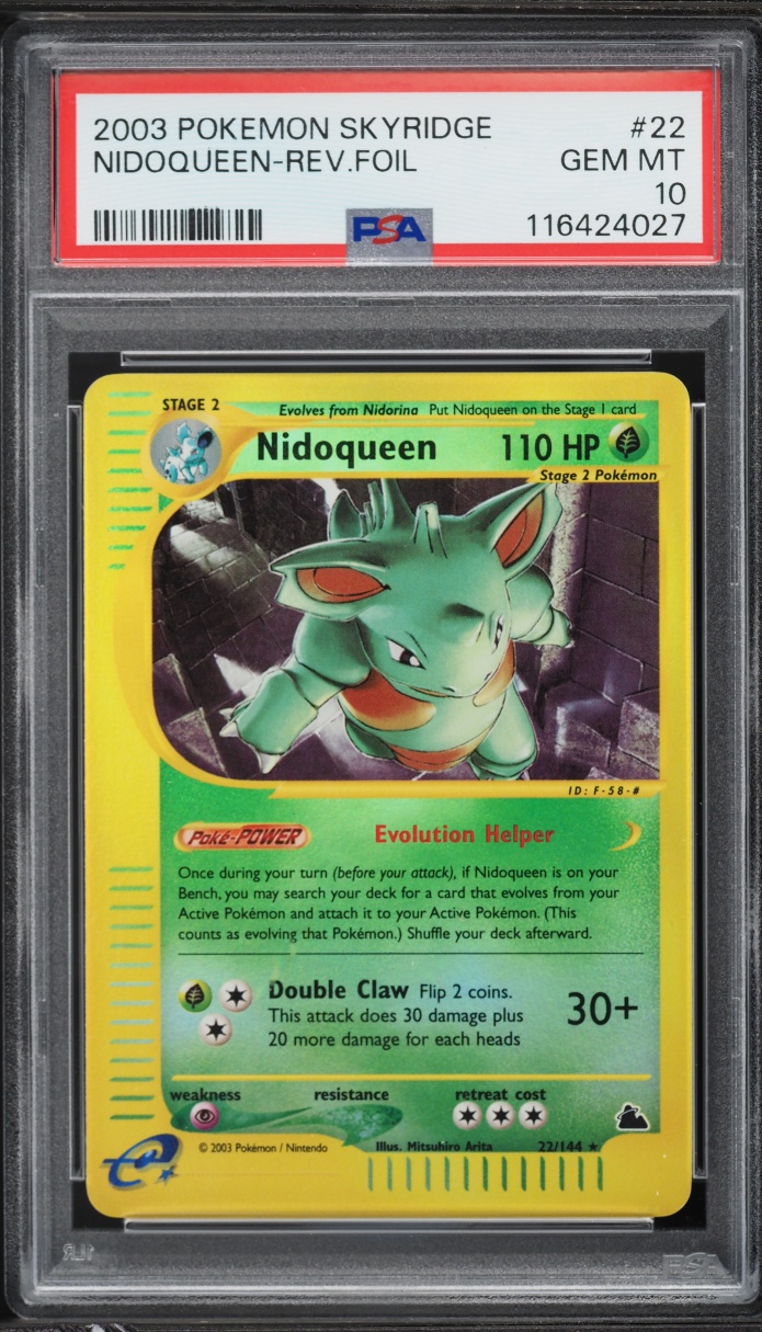 2003 Pokemon Skyridge Reverse Holo Nidoqueen #22 PSA 10 GEM MINT