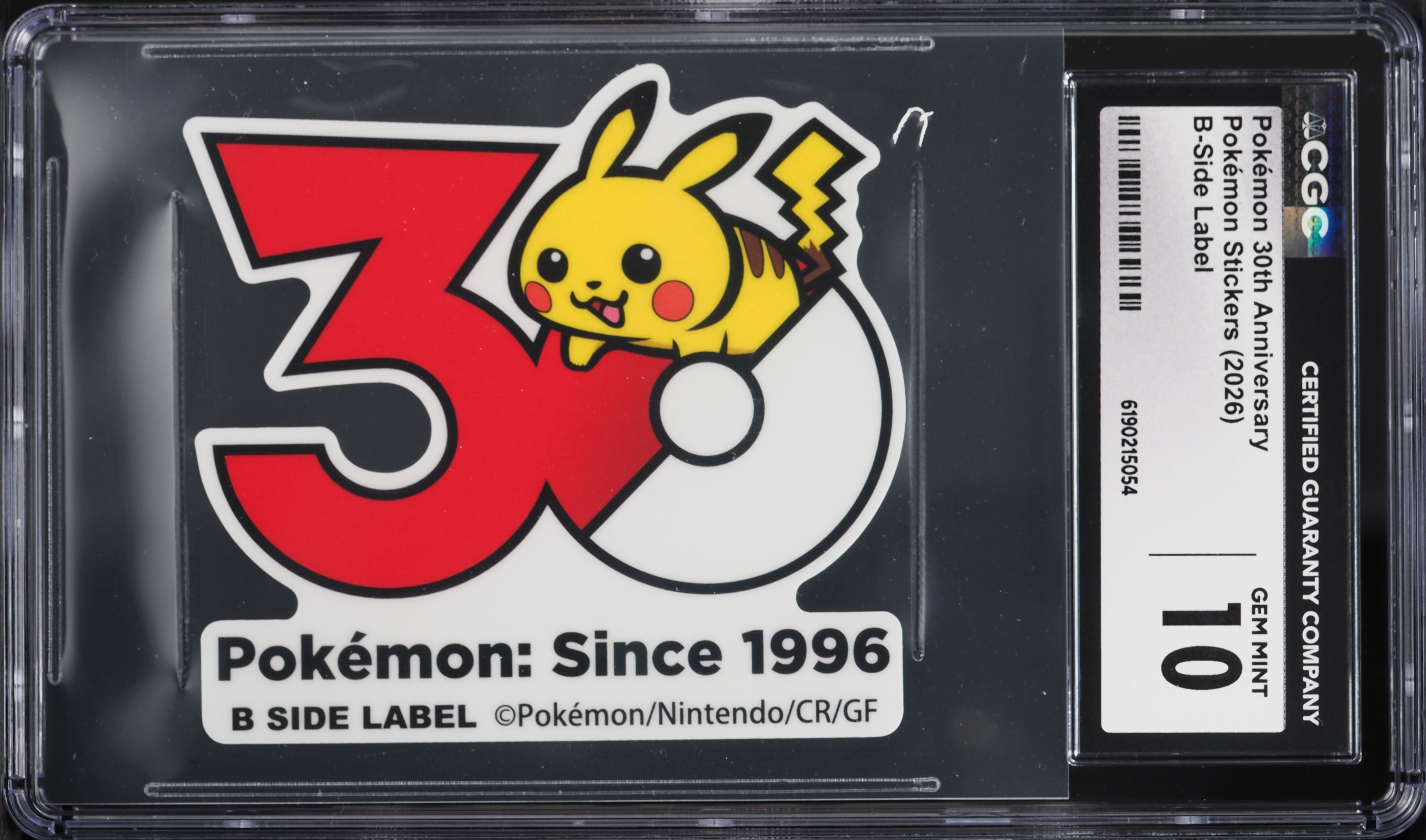 2026 Pokemon Japanese B-Side Label Stickers 30th Anniversary CGC 10 GEM MINT